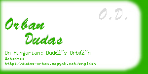 orban dudas business card